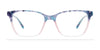 EasyClip EC680 Eyeglasses with Clip-on Sunglasses | Size 52 / Trans Marble Blue & Pink & Crystal