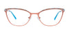 EasyClip EC681 Eyeglasses with Clip-on Sunglasses | Size 52 / Pink Gold & Mix Patterned Browline