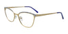 EasyClip EC681 Eyeglasses with Clip-on Sunglasses | Size 52 / Satin Gold & Mix Patterned Browline