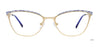 EasyClip EC681 Eyeglasses with Clip-on Sunglasses | Size 52 / Pink Gold & Mix Patterned Browline