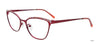 EasyClip EC681 Eyeglasses with Clip-on Sunglasses | Size 52 / Satin Red & Mix Patterned Browline