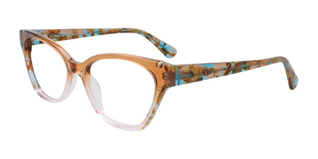 EasyClip EC682 Eyeglasses with Clip-on Sunglasses Transp Brown To Pink Gradient / Marble Brown