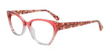 EasyClip EC682 Eyeglasses with Clip-on Sunglasses Transp Pink To Crystal Gradient / Marble Pink