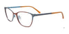 EasyClip EC683 Eyeglasses with Clip-on Sunglasses | Size 52 / Copper Brown & L. Blue Trim