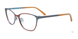 EasyClip EC683 Eyeglasses with Clip-on Sunglasses Copper Brown & L. Blue Trim