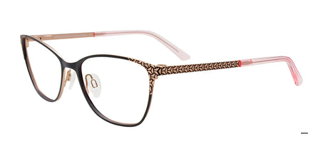 EasyClip EC683 Eyeglasses with Clip-on Sunglasses Matt Black & Pink Gold Trim