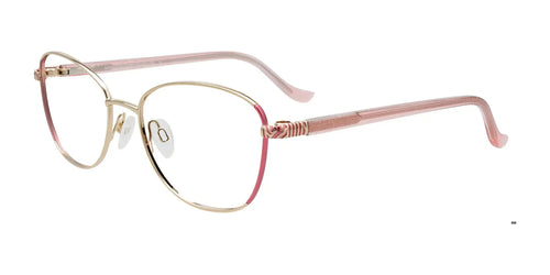 EasyClip EC684 Eyeglasses with Clip-on Sunglasses / Size 54 / Gold & Pink