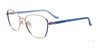 EasyClip EC684 Eyeglasses with Clip-on Sunglasses | Size 54 / Rose Gold & Blue