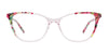 EasyClip EC685 Eyeglasses with Clip-on Sunglasses | Size 54 / Crystal & Green Marble Mix