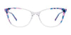 EasyClip EC685 Eyeglasses with Clip-on Sunglasses | Size 54 / Crystal & Green Marble Mix