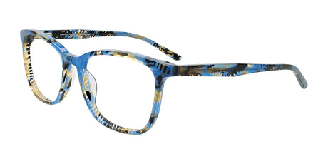 EasyClip EC686 Eyeglasses with Clip-on Sunglasses Blue Mix Pattern