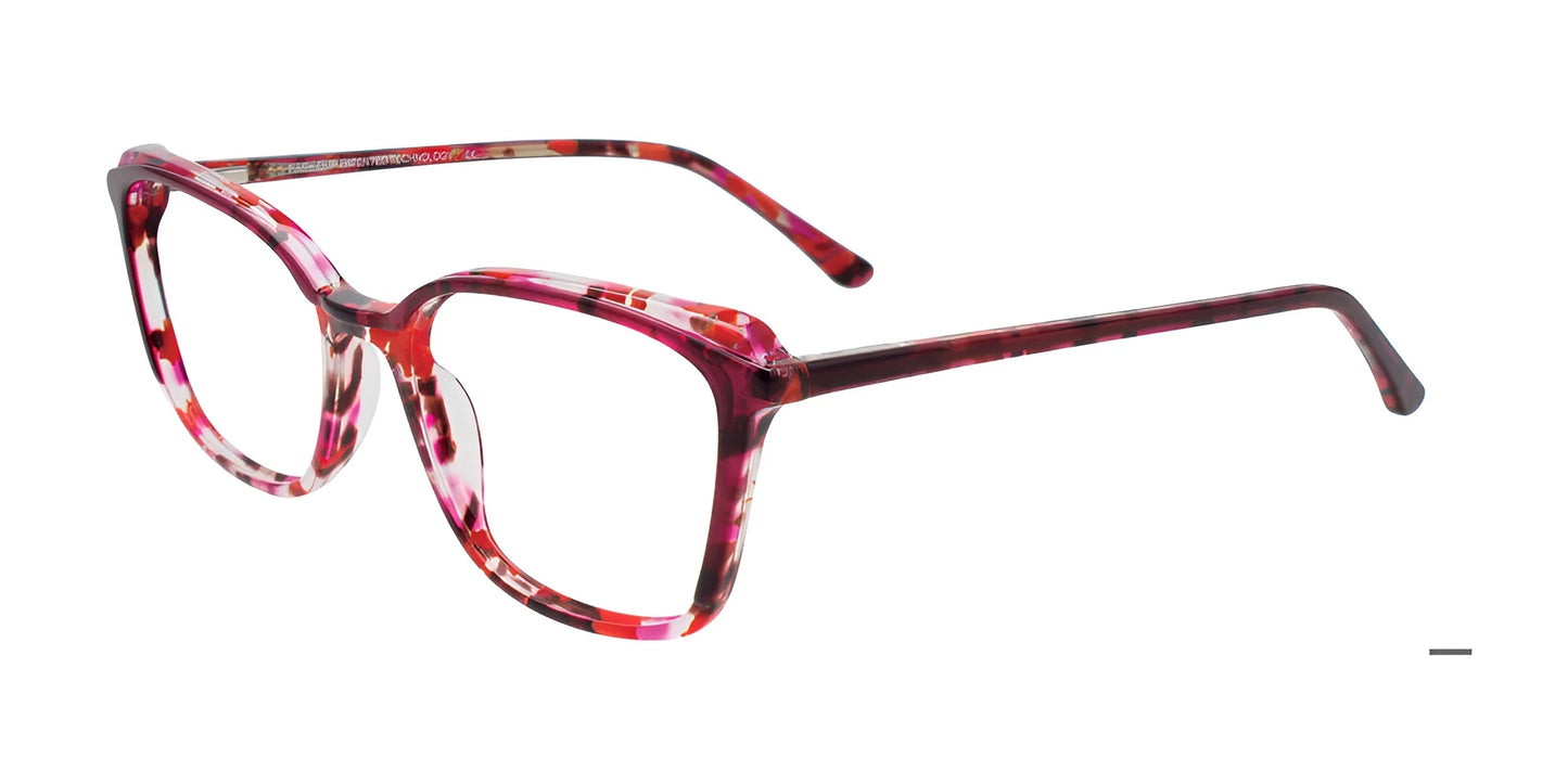 EasyClip EC687 Eyeglasses with Clip-on Sunglasses Red Tortoise