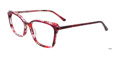 EasyClip EC687 Eyeglasses with Clip-on Sunglasses Red Tortoise