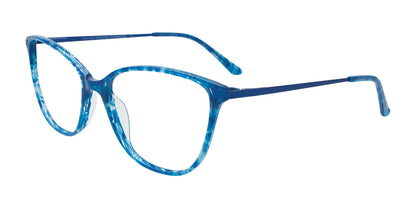 EasyClip EC689 Eyeglasses with Clip-on Sunglasses Blue & Crystal Mix