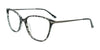 EasyClip EC689 Eyeglasses with Clip-on Sunglasses | Size 56 / Black & Crystal Mix