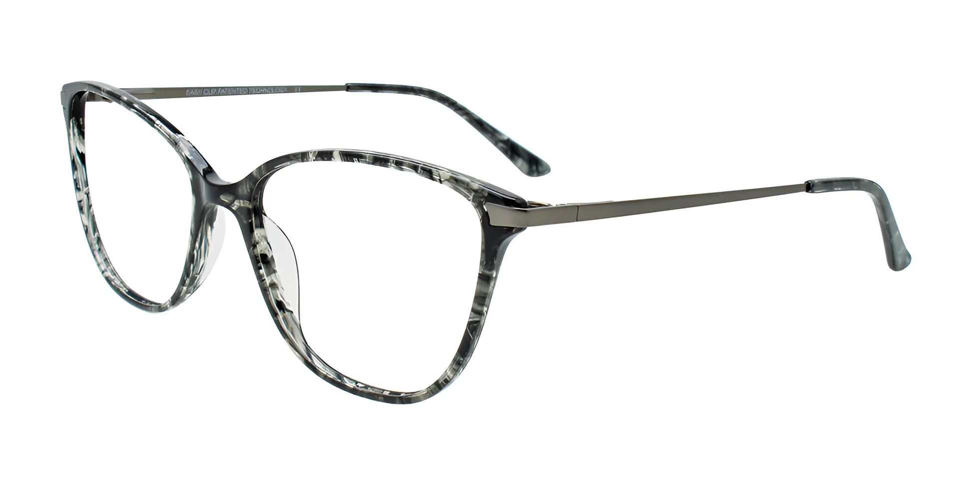 EasyClip EC689 Eyeglasses with Clip-on Sunglasses Black & Crystal Mix