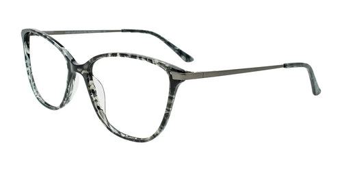 EasyClip EC689 Eyeglasses with Clip-on Sunglasses / Size 56 / Black & Crystal Mix