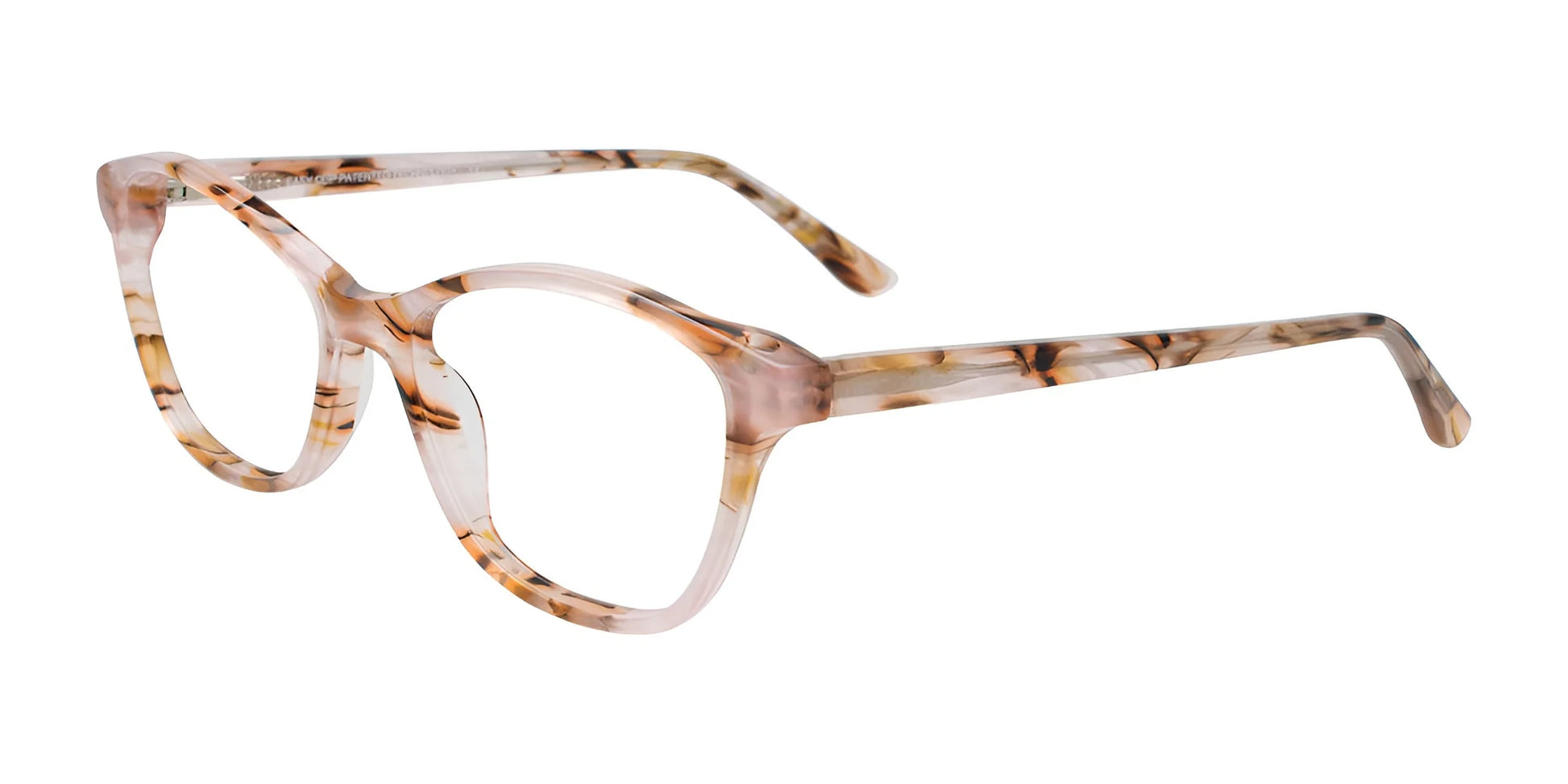 EasyClip EC691 Eyeglasses with Clip-on Sunglasses Pink & Brown Marble Mix