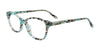 EasyClip EC691 Eyeglasses with Clip-on Sunglasses | Size 51 / Turquoise & Black Marble Mix