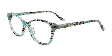 EasyClip EC691 Eyeglasses with Clip-on Sunglasses Turquoise & Black Marble Mix