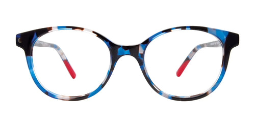 EasyClip EC693 Eyeglasses / Size 45 / Blue Tortoise & Red