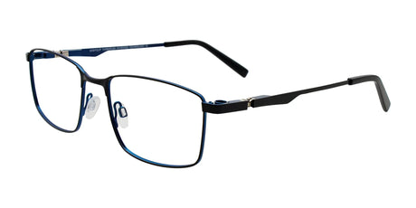 EasyClip EC694 Eyeglasses with Clip-on Sunglasses Black & Blue