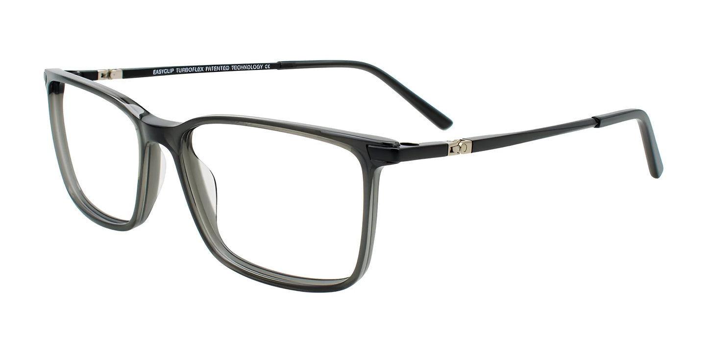 EasyClip EC696 Eyeglasses with Clip-on Sunglasses Semitransparent Black