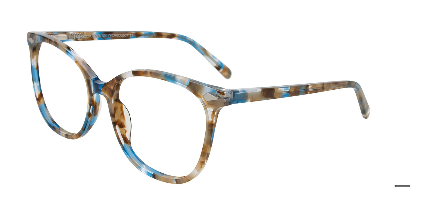 EasyClip EC699 Eyeglasses with Clip-on Sunglasses Blue Tortoise