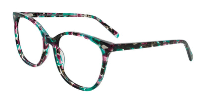EasyClip EC699 Eyeglasses with Clip-on Sunglasses Teal Tortoise