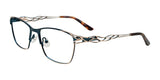 EasyClip EC703 Eyeglasses with Clip-on Sunglasses Teal & Gold