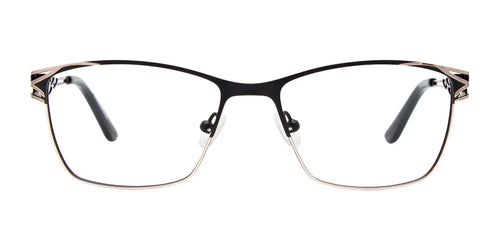 EasyClip EC703 Eyeglasses with Clip-on Sunglasses / Size 51 / Black & Gold