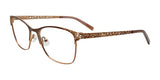 EasyClip EC704 Eyeglasses with Clip-on Sunglasses Brown & Gold