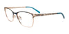 EasyClip EC704 Eyeglasses with Clip-on Sunglasses | Size 53 / Teal & Gold