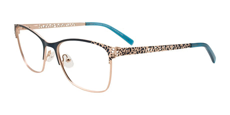 EasyClip EC704 Eyeglasses with Clip-on Sunglasses Teal & Gold