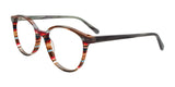 EasyClip EC709 Eyeglasses with Clip-on Sunglasses Brown & Multicolor Stripes