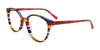 EasyClip EC709 Eyeglasses with Clip-on Sunglasses | Size 51 / Blue & Multicolor Stripes