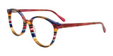 EasyClip EC709 Eyeglasses with Clip-on Sunglasses Blue & Multicolor Stripes