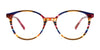 EasyClip EC709 Eyeglasses with Clip-on Sunglasses | Size 51 / Blue & Multicolor Stripes