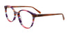 EasyClip EC709 Eyeglasses with Clip-on Sunglasses | Size 51 / Purple & Multicolor Stripes