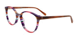 EasyClip EC709 Eyeglasses with Clip-on Sunglasses Purple & Multicolor Stripes