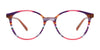 EasyClip EC709 Eyeglasses with Clip-on Sunglasses | Size 51 / Blue & Multicolor Stripes