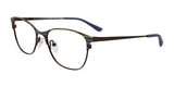 EasyClip EC710 Eyeglasses with Clip-on Sunglasses Copper & Muticolor Stripes