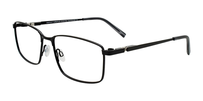 EasyClip EC713 Eyeglasses with Clip-on Sunglasses | Size 56 / Satin Black
