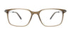 EasyClip EC714 Eyeglasses with Clip-on Sunglasses | Size 54 / Khaki Transparent