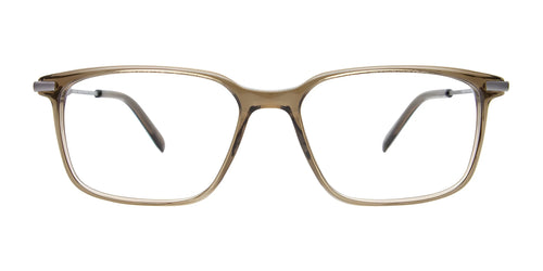 EasyClip EC714 Eyeglasses with Clip-on Sunglasses / Size 54 / Khaki Transparent