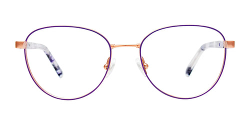 EasyTwist ET9000 Eyeglasses / Size 48 / Satin Purple & Rose Gold
