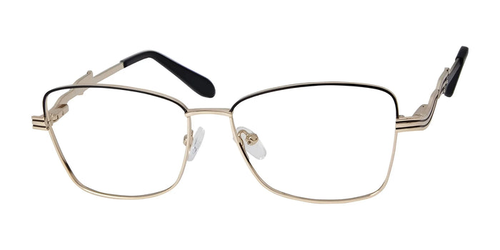 Elegante EL60 Eyeglasses | Size 54 / Black / Gold