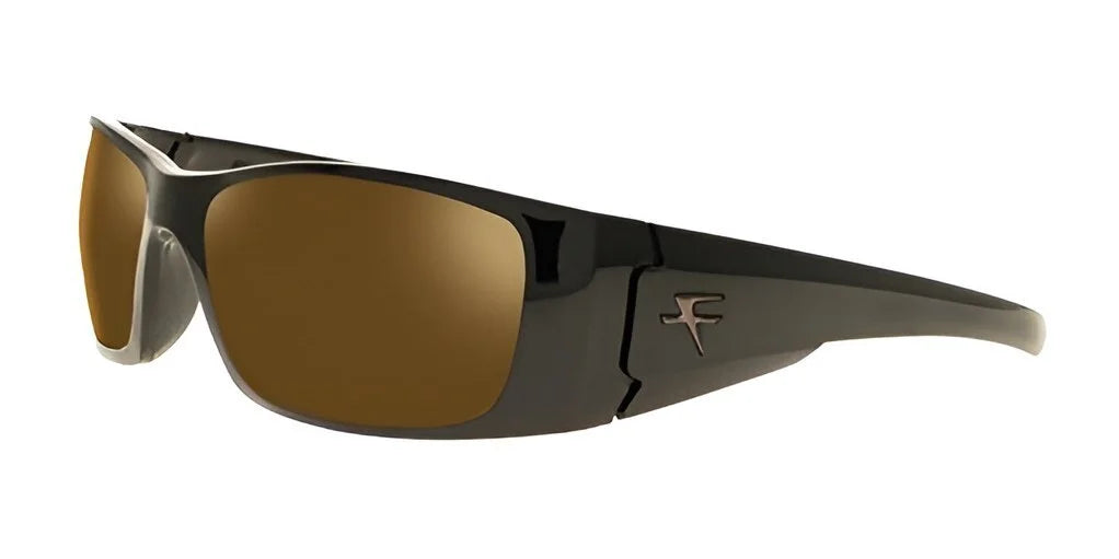 Elevate your style with the Fatheadz BLACK NITRO Sunglasses in Size 66, showcasing sleek black frames and brown polarized lenses that provide complete UV protection. The metallic logo on the temple enhances their sophistication, making them essential accessories.