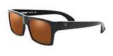 Explore the distinctive Fatheadz BRAIN FADE sunglasses in size 56, showcasing square full-rim frames with a chic black design and orange-tinted lenses. These unique shades are adorned with a sleek silver logo on the arms, providing an elegant touch.