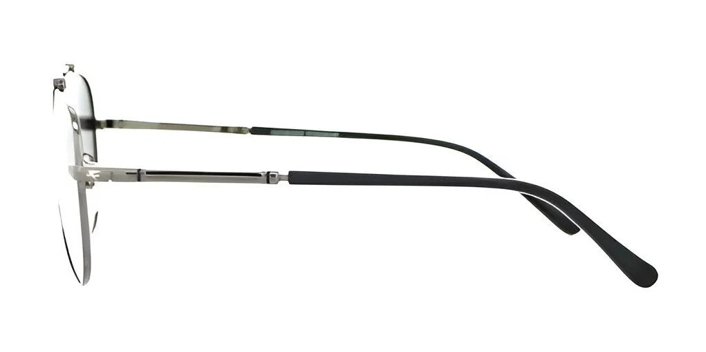 Profile view of the Fatheadz BUMFUZZLE Sunglasses, size 58, showcasing their sleek thin metal frames and black temples in an aviator design against a white background.